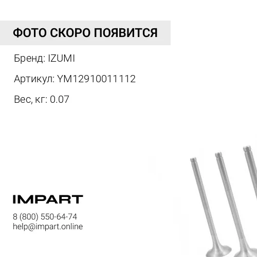 YM12910011112 Клапан выпускной 4D84E-3 YM12910011112 IZUMI