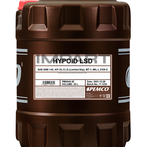 Масло трансмиссионное PEMCO HYPOID LSD 85W-140 GL-5 (20литр)
